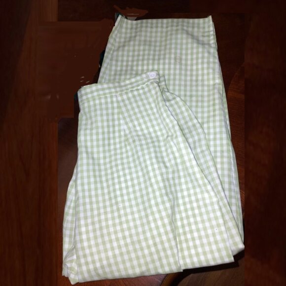 Vintage Real Comfort by Chadwick's Green/White Gingham Check Capris Size 6 - Picture 3 of 4